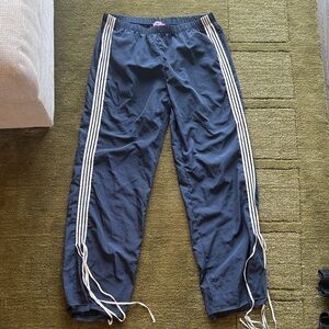 Edikted Black Track Pants with White Stripes